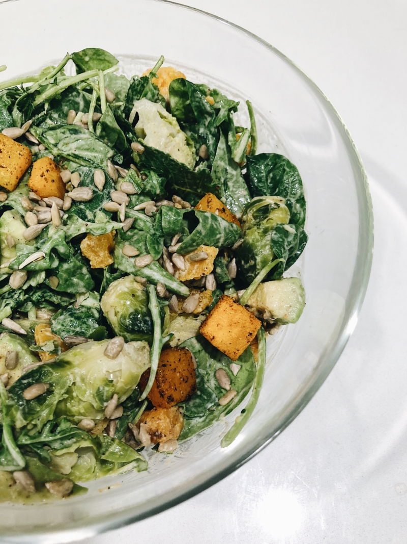 Fresh Green Salad with Homemade Greek Yogurt Dressing