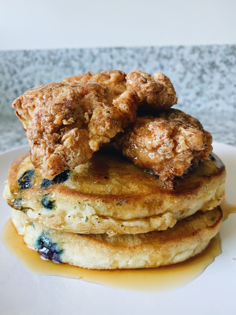 The Best Blueberry Pancake and Fried Chicken Recipe