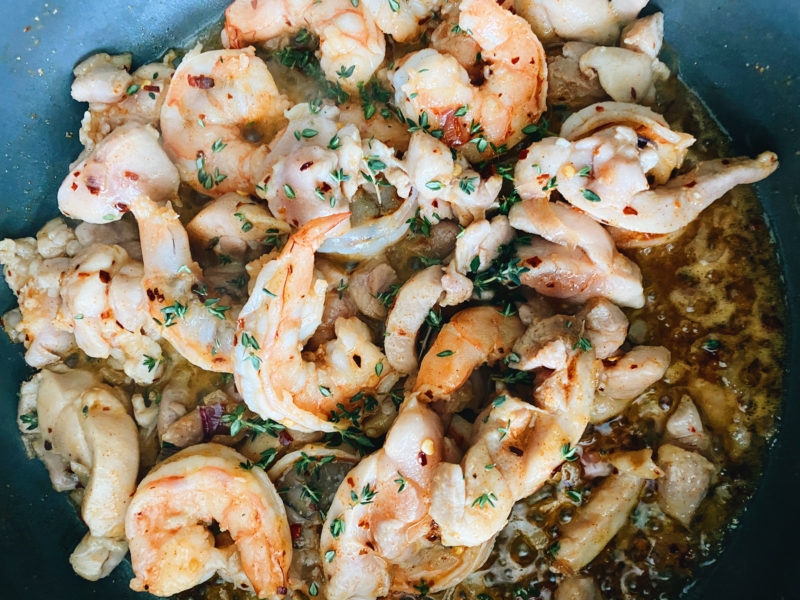 Sweet and Spicy Chicken and Shrimp