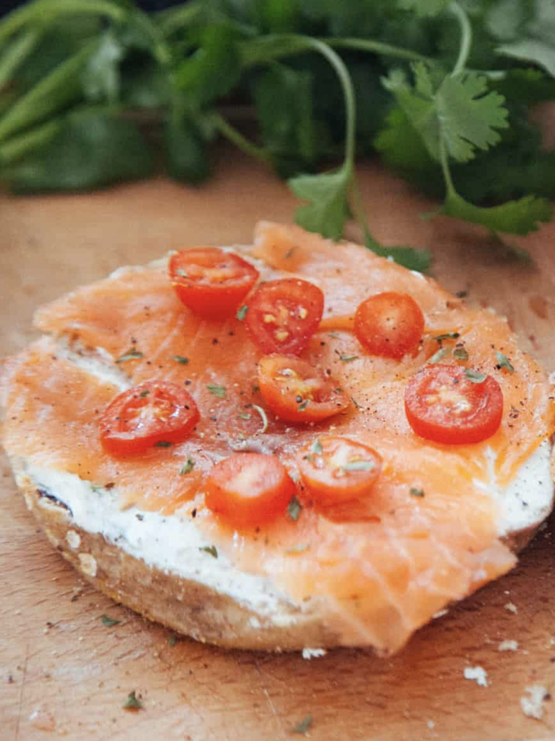 Easy to Make Breakfast Smoked Salmon Bagel Toast